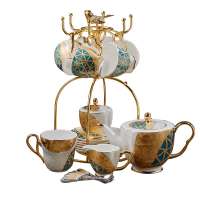 European style small luxury bone china coffee cup set elegant and light luxury British afternoon tea set coffee set